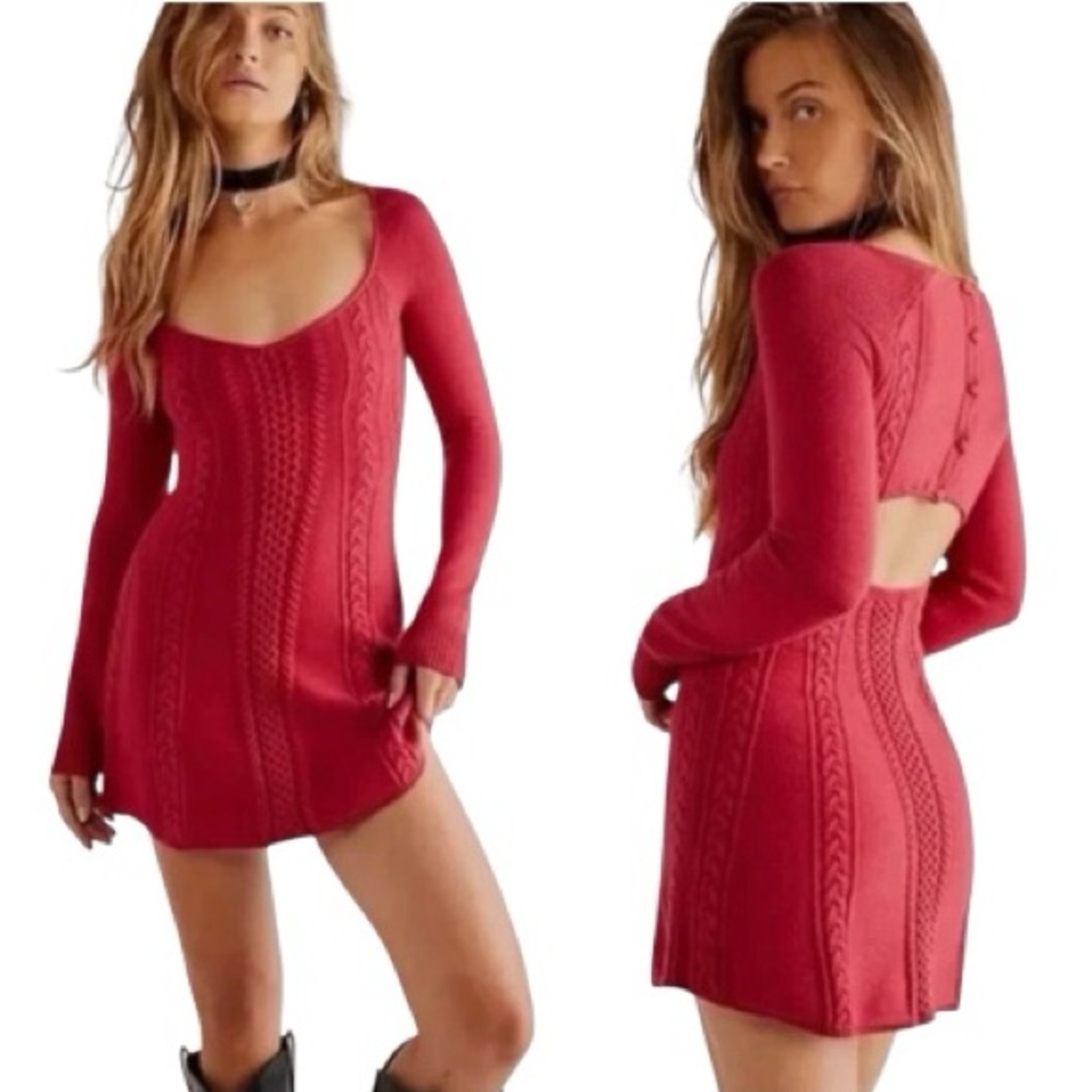 New Free People Small World Sweater Dress